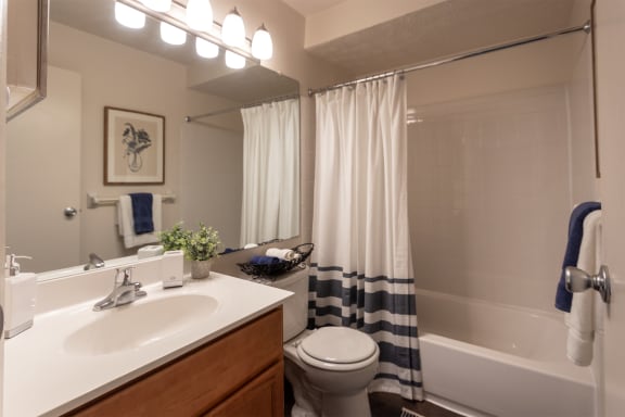 Bathroom With Vanity Lights at Fairfield Pointe, Fairfield, OH