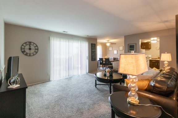Spacious Living Room With Private Balcony  at Fairfield Pointe, Ohio