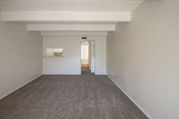 This is a photo of the living area of a 500 square foot 1 bedroom apartment at Harvard Square Apartments in Dallas, TX.