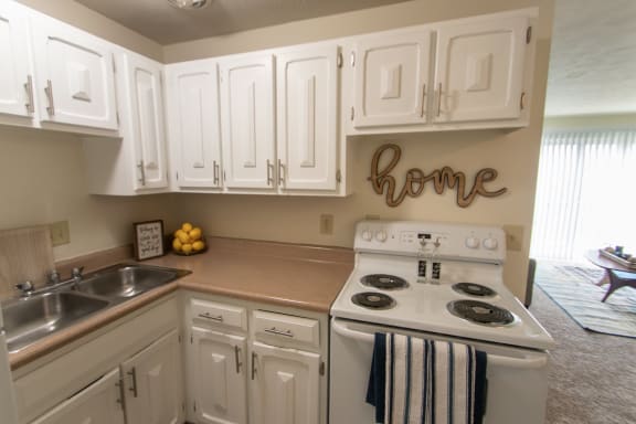 This is a photo of the  kitchen in the 705 square foot 2 bedroom, 1 bath apartment at Lisa Ridge Apartments in the Westwood neighborhood of Cincinnati, Ohio.