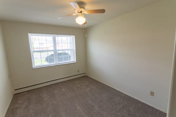 This is a photo of the second bedroom in the 758 square foot, 2 bedroom floor plan at Lake of the Woods Apartments in Cincinnati, OH.