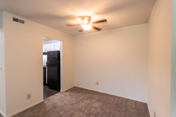 This is a photo the dining area of the 1030 square foot, Oak 2 bedroom, 1 bath apartment at Montana Valley Apartments in the Westwood neighborhood of Cincinnati, OH.