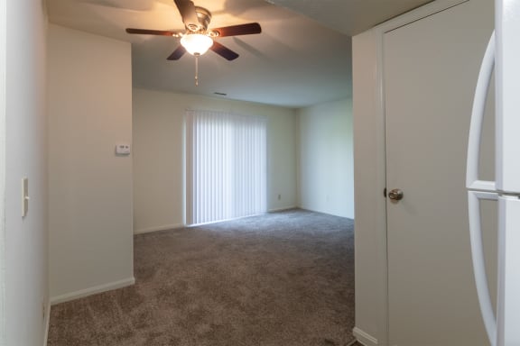 This is a photo of the dining area of the 500 square foot 1 bedroom, 1 bath Cedar floor pla at Montana Valley Apartments in Cincinnati, OH.