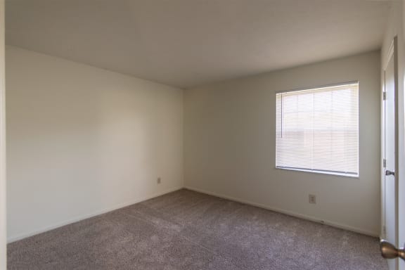 This is a photo of the bedroom of the 500 square foot 1 bedroom, 1 bath Cedar floor plan at Montana Valley Apartments in Cincinnati, OH.