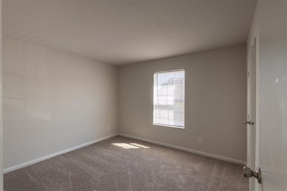 This is a photo of the bedroom in an upgraded 500 square foot 1 bedroom, 1 bath Cedar floor plan at Montana Valley Apartments in Cincinnati, OH.