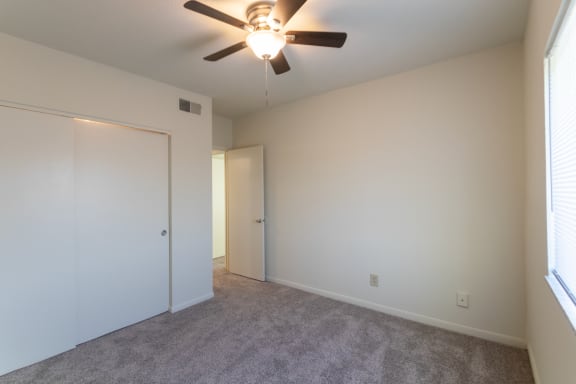 This is a photo the second bedroom of the 833 square foot Chestnut, 2 bedroom apartment at Montana Valley Apartments in Cincinnati, OH.