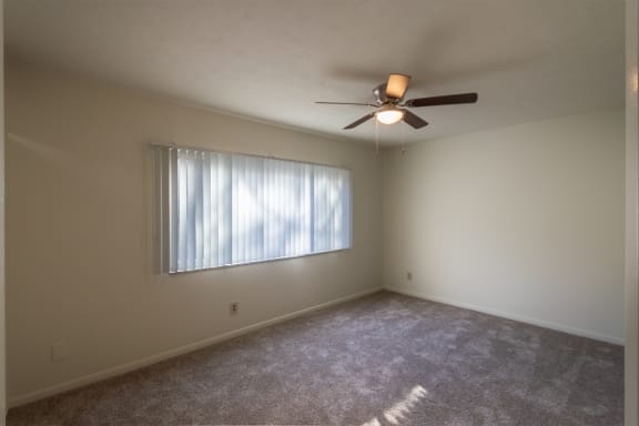 This is a photo the primary bedroom of the 925 square foot, Hazelnut 2 bedroom, 1 bath apartment at Montana Valley Apartments in the Westwood neighborhood of Cincinnati, OH.