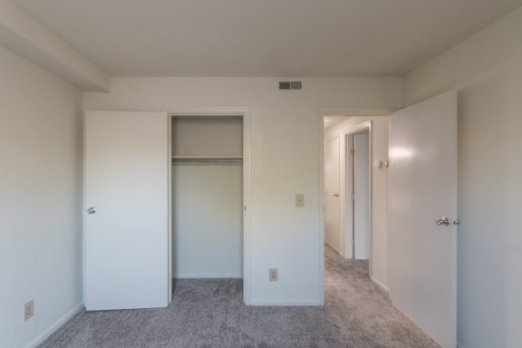 This is a photo of the second bedroom of the 836 square foot 2 bedroom, 1 bath Hickory floor plan at Montana Valley Apartments in Cincinnati, OH.