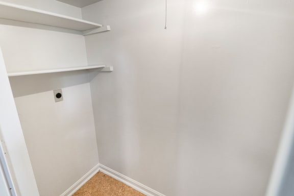 This is a photo the utility closet of the 851 square foot, Maple 2 bedroom, 1 bath apartment at Montana Valley Apartments in the Westwood neighborhood of Cincinnati, OH.