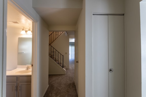 This is a photo of the entryway of the 1310 square foot 3 bedroom, 1.5 bath Pine floor plan at Montana Valley Apartments in Cincinnati, OH.