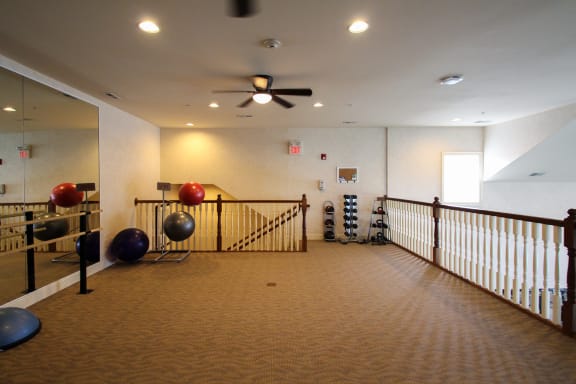 This is a photo of the yoga/dance room in the Fitness Center at Nantucket Apartments in Loveland, OH.