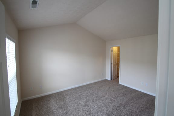 This is a photo of the bedroom in the 1 bedroom Patriot floor plan at Nantucket Apartments in Loveland, OH.