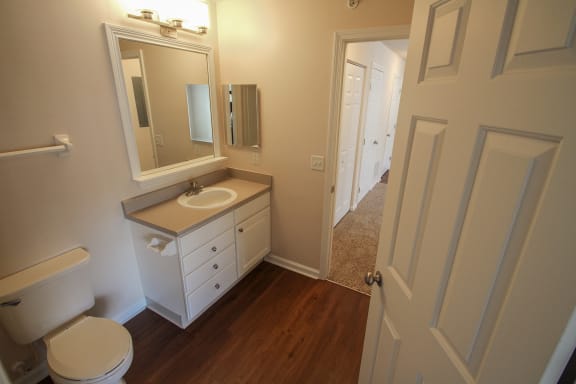 This is a photo of the batroom in the 1 bedroom Patriot floor plan at Nantucket Apartments in Loveland, OH.