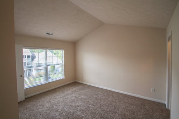 This is a photo of the bedroom in the 1 bedroom Patriot floor plan at Nantucket Apartments in Loveland, OH.
