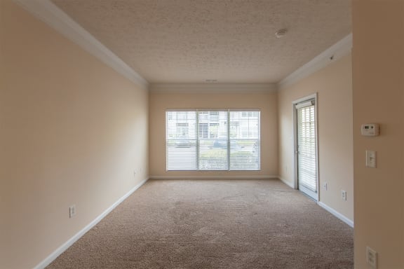 This is a photo of the living room in the 563 square foot, 1 bedroom, 1 bath Catamaran floor plan at Nantucket Apartments in Loveland, OH.