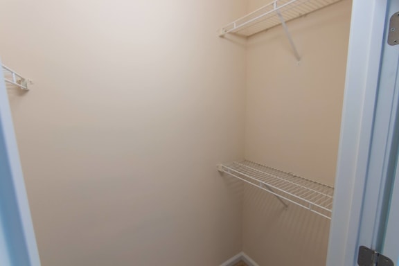 This is a photo of the bedroom closet in the 563 square foot, 1 bedroom, 1 bath Catamaran floor plan at Nantucket Apartments in Loveland, OH.