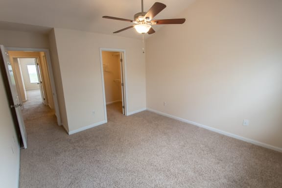 This is a photo of the third bedroom in the 1578 square foot, 3 bedroom, 2 and 1/2 bath Flagship floor plan at Nantucket Apartments in Loveland, OH.