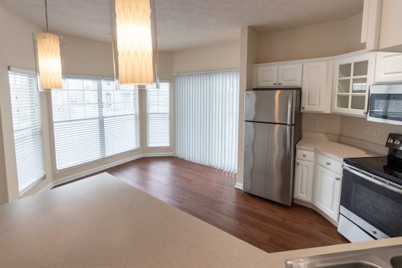 This is a photo of the kitchen in the 1255 square foot, 2 bedroom, 2 bath LIghthouse floor plan at Nantucket Apartments in Loveland, OH.