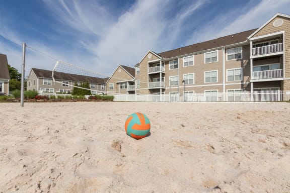 This is a photo of the sand volleyball court at Nantucket Apartments in Loveland, Ohio.