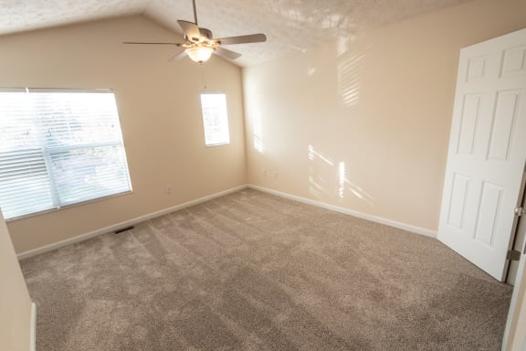 This is a photo of the second bedroom in the 1389 square foot, 2 bedroom, 2 and a 1/2 bath Yachtsman floor plan at Nantucket Apartments in Loveland, OH.