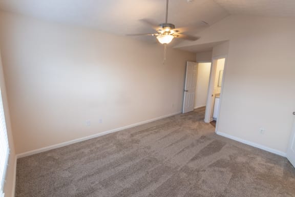 This is a photo of the second bedroom in the 1389 square foot, 2 bedroom, 2 and a 1/2 bath Yachtsman floor plan at Nantucket Apartments in Loveland, OH.