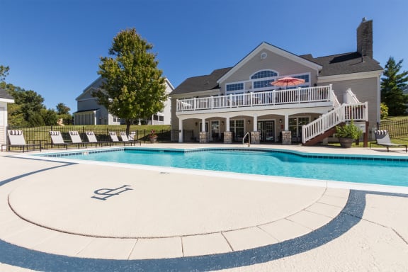 This is a photo of the pool area at Trails of Saddlebrook Apartments in Florence, KY.
