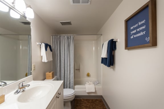 Bathroom With Adequate Storage at Village East, Franklin, OH