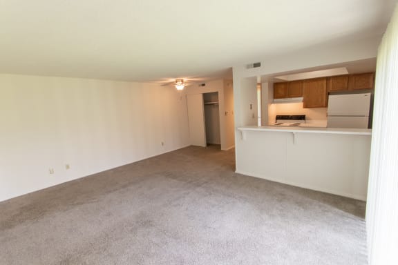 Living Area With Kitchen at Village East, Franklin, Ohio