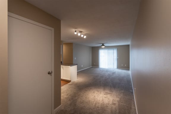 This is a photo of the entry  hall closet in the 1170 square foot 2 bedroom, 2 bath Freedom Balcony at Washington Place Apartments in Miamisburg, Ohio in Washington Township.