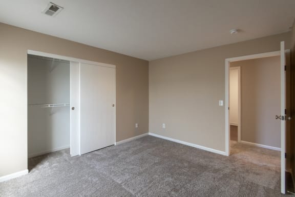 This is a photo of the second bedroom in the 1170 square foot 2 bedroom, 2 bath Freedom Balcony at Washington Place Apartments in Miamisburg, Ohio in Washington Township.