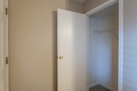 This is a photo of the entryway closet in the 890 square foot 2 bedroom, 1 bath Liberty (lower) at Washington Place Apartments in Miamisburg, Ohio in Washington Township.