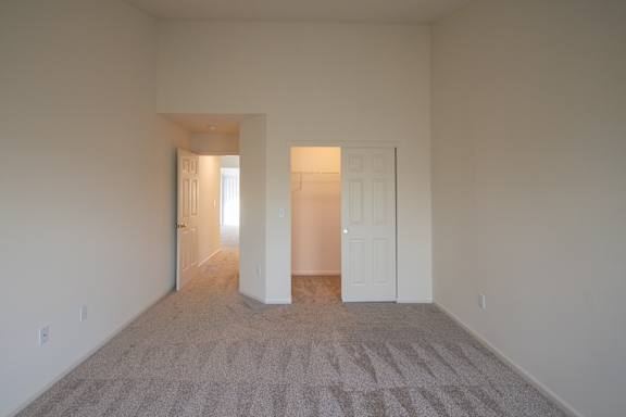 This is a photo of the bedroom of the 900 square foot 2 bedroom Miamisburg floor plan at Washington Park Apartments in Centerville, OH.