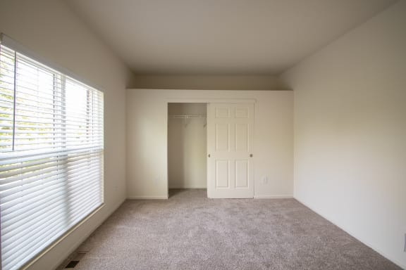 This is a photo of the second bedroom of the 1500 square foot 3 bedroom, 2 and a half bath with 2-car garage Bellbrook floor plan at Washington Park Apartments in Centerville, OH.