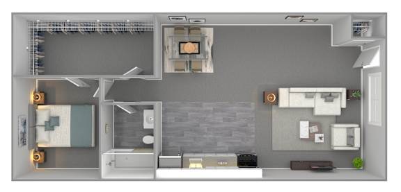 1 Bed 1 bath Floor Plan 1 Bed 1 bath Floor Plan at Manchester Apartments, Pennsylvania