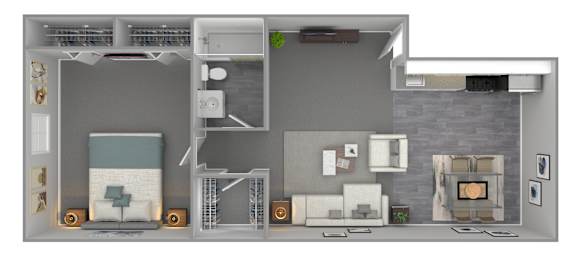 Floor Plan  1 Bedroom Floor Plan at Manchester Apartments, Philadelphia, PA
