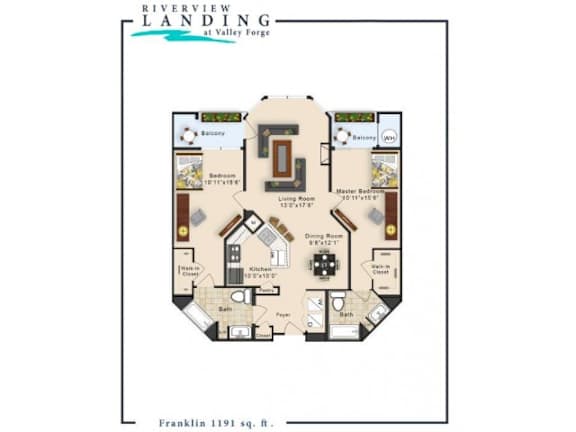 Floor Plan  Franklin Floor Plan at Riverview Landing @ Valley Forge, Pennsylvania, 19403
