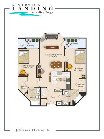 Jefferson Floor Plan Jefferson Floor Plan at Riverview Landing @ Valley Forge, Pennsylvania