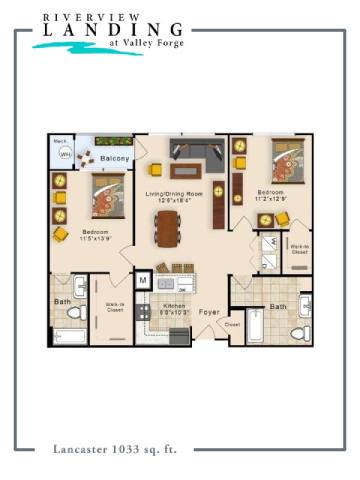 Lancaster Floor Plan Lancaster Floor Plan at Riverview Landing @ Valley Forge, Eagleville, PA