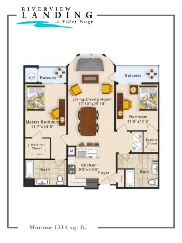 Monroe Floor Plan at Riverview Landing @ Valley Forge, Eagleville, PA 19403