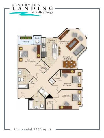 Centennial Floor Plan Centennial Floor Plan at Riverview Landing @ Valley Forge, Eagleville, PA