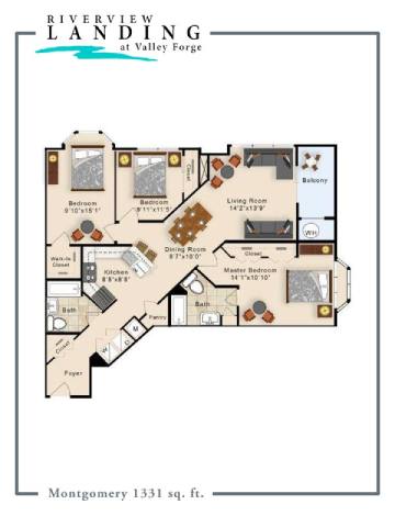 Montogmery Floor Plan Montogmery Floor Plan at Riverview Landing @ Valley Forge, Eagleville, PA 19403