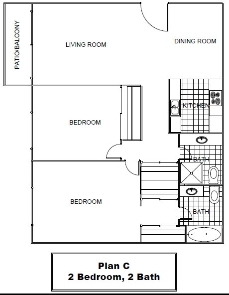 Plan C floorplan at Casa Del Amo Apartments, Torrance, 90505