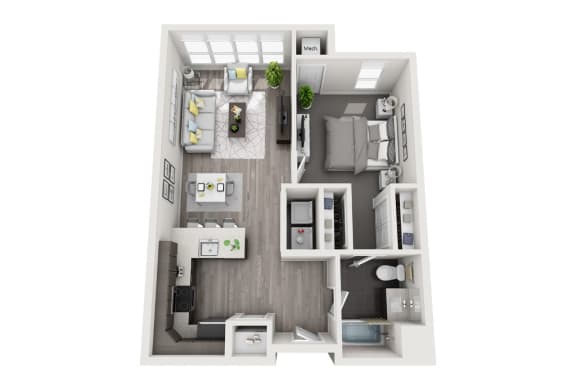 1 Bedroom, 1 Bathroom - Floor Plan C at 11 Cooper Apartments, Camden , NJ 08102