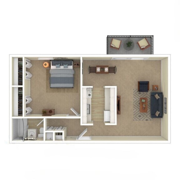 a floor plan with a bedroom and a living room
