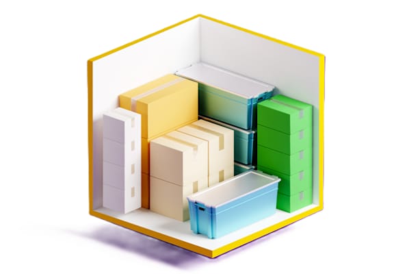 a cube made out of colored boxes