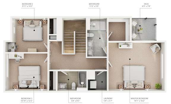 A floor plan of a house with dimensions of each room.