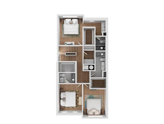 D2 Floor Plan at 5Fifty5, Des Moines, 50309