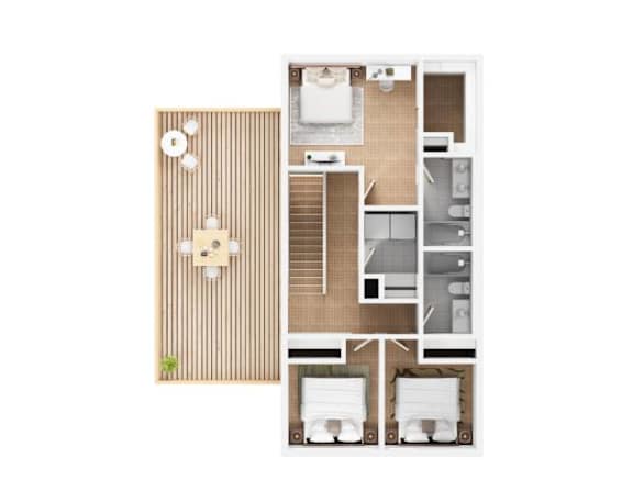 D1 Floor Plan at 5Fifty5, Des Moines