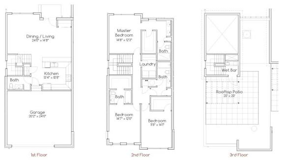 D2 Floor Plan at 5Fifty5, Des Moines, IA 50309