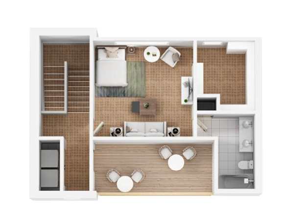 D3 Floor Plan at 5Fifty5, Des Moines, IA 50309